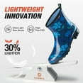 thumbnail image 3 of Waterproof Women's Ankle Rain Boots, Non-slip Short Garden Boots，Blue Flower Size 8, 3 of 7