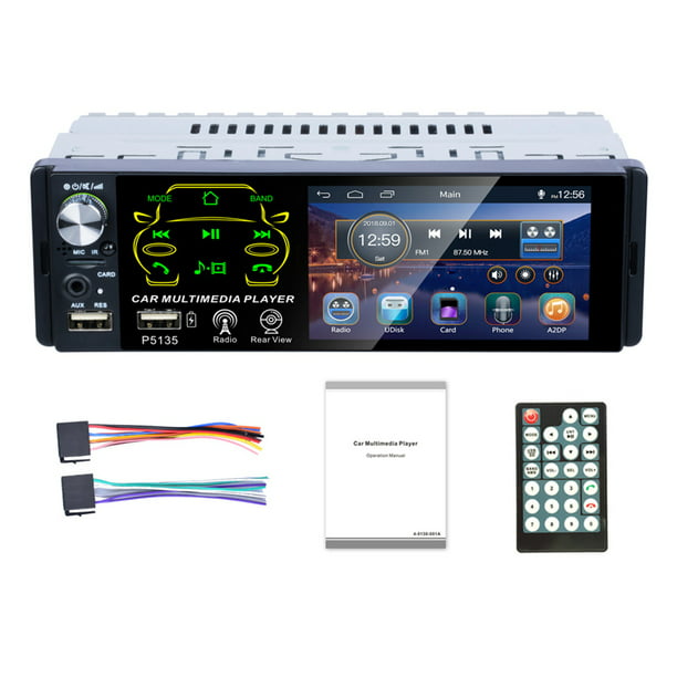 Getand Arresteren ondergoed 1 Din Car Radio Bluetooth Autoradio 4.1 Inch Touch Screen MP5 Player  Support Microphone and Rear View Camera P5135 - Walmart.com