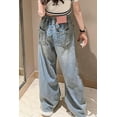 thumbnail image 3 of Girls Jeans High Waisted Leg Denim Pants Straight Leg Baggy Jeans for Teens 5-14 Years, 3 of 5
