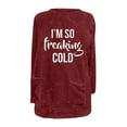 thumbnail image 4 of Lovskoo Women's Fuzzy Fleece Sweatshirt Pullover Tops Crewneck Long Sleeve Pocket Printed Winter Thick Warm Plush Top Claret, 4 of 5