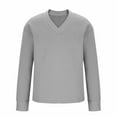 thumbnail image 4 of Aursykel Men's V Neck Shirt Big and Tall Top Casual Loose Shirts Fall Winter Clothes Comfortable Long Sleeve Tops, 4 of 5