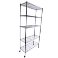 thumbnail image 2 of Black Metal Shelving Unit, URHOMEPRO 5-Tier Heavy Duty Height Adjustable Kitchen Storage Shelves, Wire Shelving With Wheel, Wire Storage Racks for Garage Office kitchen, 35"L x 14"W x 65"H, W1270, 2 of 8