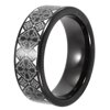 Men's Black IP Tungsten Celtic Cross Pattern Wedding Band - Mens Ring