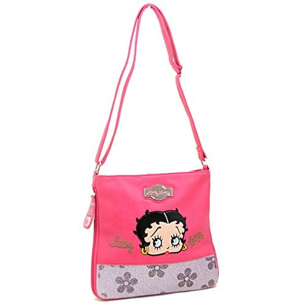 Fourever Funky Betty Boop Leatherette Floral Rhinestone Crossbody