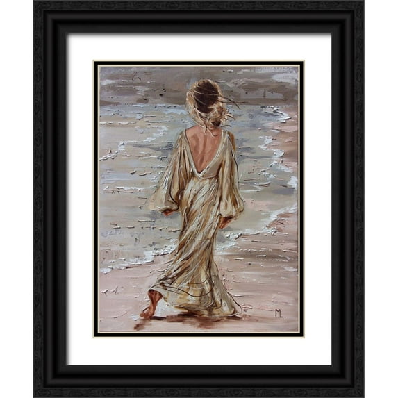 Luniak, Monika 15x18 Black Ornate Wood Framed with Double Matting Museum Art Print Titled - On the Beach