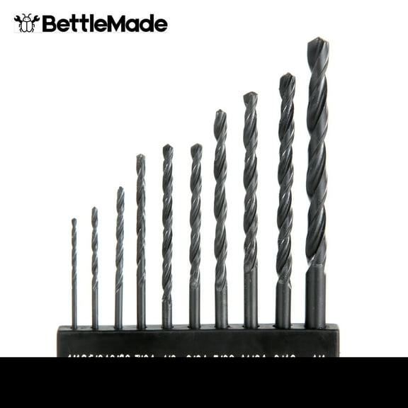 BettleMade  10-Piece Hss Material Black Oxide Drill Bits Set