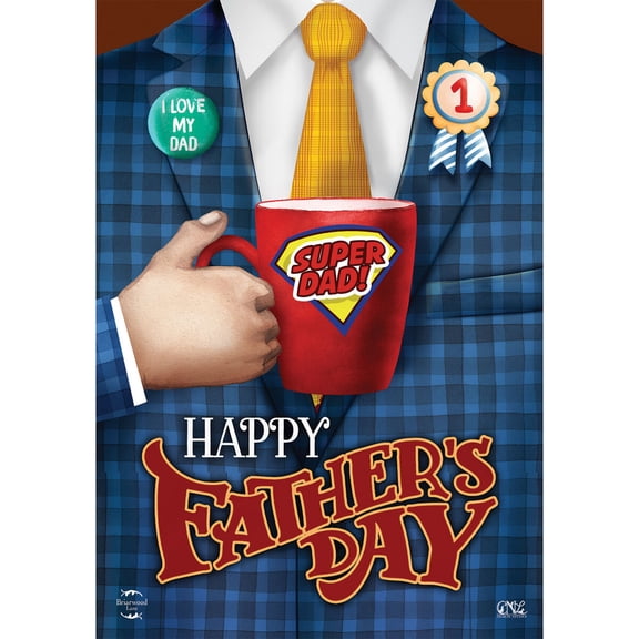 Briarwood Lane Mother's & Father's Day Garden Flag 12x18 For Outdoor Super Dad Father's Day For Mother's & Father's Day Garden Flag Flags For Outside