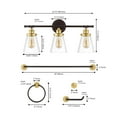 thumbnail image 4 of JONATHAN Y Hollis 23.75" 3-Light Traditional Farmhouse Vanity Light with Bathroom Hardware Accessory Set, Oil Rubbed Bronze/Gold Painting (5-Piece), 4 of 10