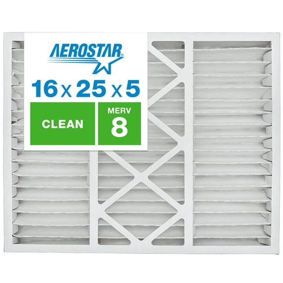 Aerostar 16x25x5 MERV 8 Pleated Air Filter, 2 Pack, Furnaces Filters, HVAC Filter, Air Conditioners Vent Filter Replacement for Home