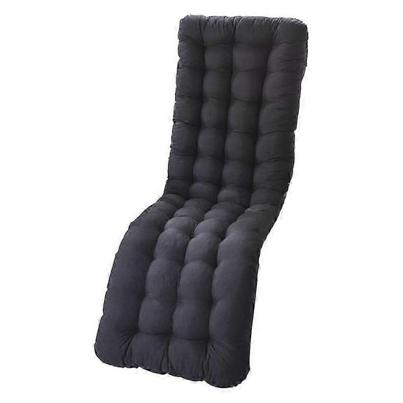RAIN Beach Sun Lounger Recliner Cushion with Removable Cover, Water-Resistant Outdoor Seat Pad for Poolside Patio Black A