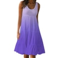 thumbnail image 1 of Vestido HUOGUO casual sin mangas con estampado degradado de verano para mujer, 1 of 5