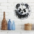 thumbnail image 3 of GZHJMY Panda Round PVC Wall Clock, Battery Operated Silent Non Ticking Desk Clock for Home Bedroom Kitchen Office School Decor Wall Clock 9.9 Inch, 3 of 6