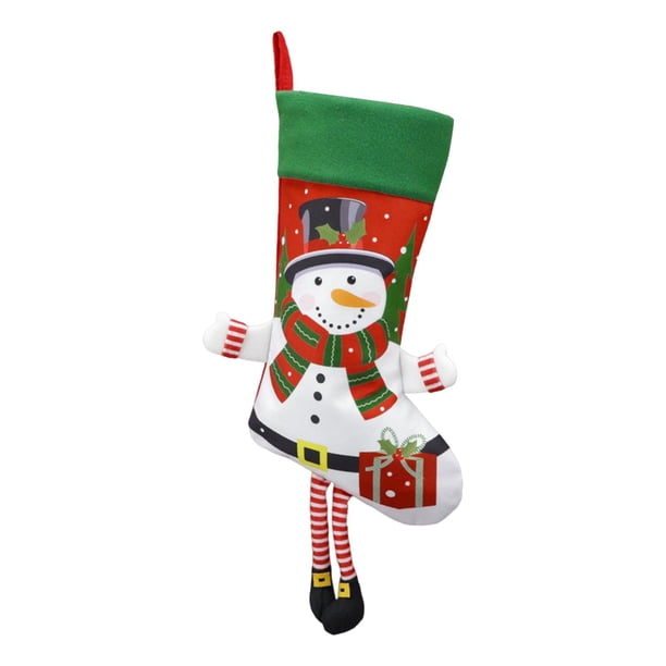 Medias navideñas colgantes, calcetín navideño portátil, bolsa de regalo Muñeco de nieve