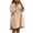Khaki, variant on Zpzdpjkx Women's Striped Button Down Shirt Dress Loose 3/4 Sleeve Oversized Split Hem Casual Mini Dress
