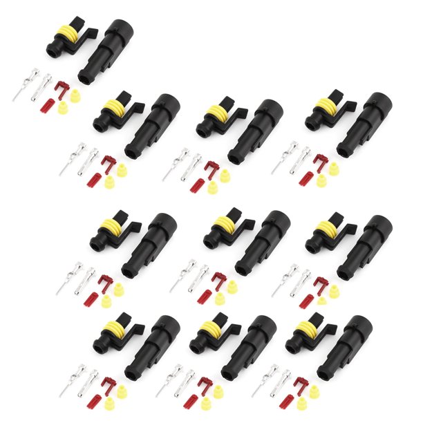 10 Set Sealed Waterproof Wire Connectors Plugs for Car Auto Stereo