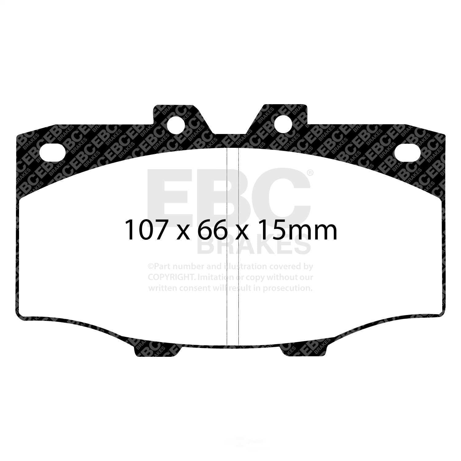 EBC Brakes DP4380R Yellowstuff Street And Track Brake Pads, FMSI Pad No. D137 Vented 302mm Dia