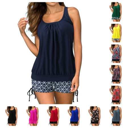 Tankini Swimsuits for Women 2 Piece Bathing Suits Tankini Tops with Boyshorts Loose Fit Swimwear