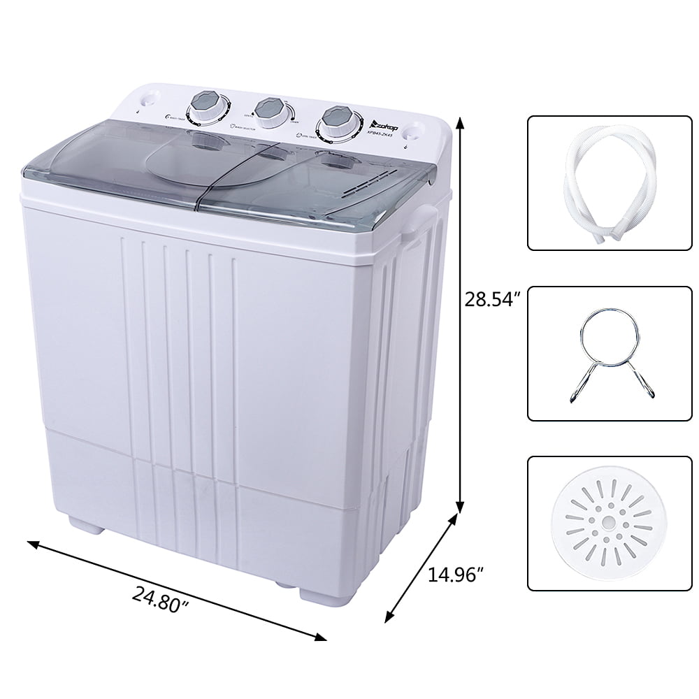 Mini Washing Machine 9lbs Portable Washer for Compact Laundry Semi-Automatic Compact Washer & Spinner 