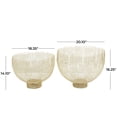 thumbnail image 3 of DecMode 20", 18"W Round Gold Metal Decorative Bowl with Cross Hatching Patterns, Set of 2, 3 of 6