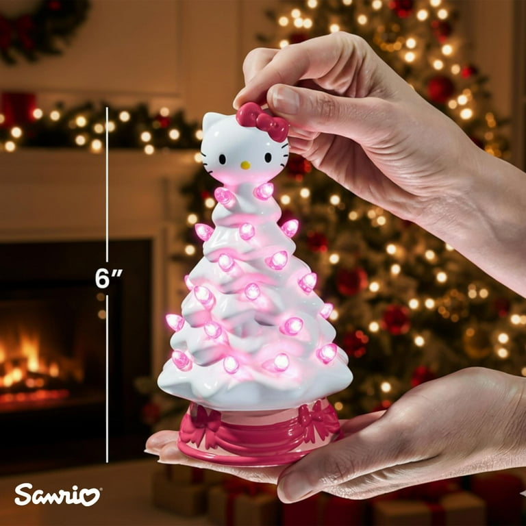 Sanrio Hello Kitty White Light-Up Ceramic Christmas Tree | 6