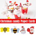thumbnail image 2 of KITPIPIVOPPV Cute Cartoon Christmas Party Candy Decorating Card Santa Claus Snowman Bee GXM, 2 of 5