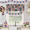 thumbnail image 4 of Kitchen Cafe Valance Curtain for Small Windows,American Flag Day Retro Splicing Plaid Rod Pocket Valances Dwarf Stars USA Flag Flower Window Treatment Panel for Living Room/Bedroom/Bathroom,60x18in, 4 of 7