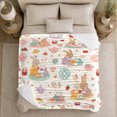 thumbnail image 5 of Bunnies Tea Party Pumpkins Storybook Scene, Playful Food Art Scene, Warm Flannel Blanket for Kitchen and Dining Room, Food Lovers Thanksgiving Gift, Playful Home Decor, 5 of 9