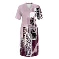 thumbnail image 3 of Gibobby Vestido Causal para Mujer de Verano Vestido con cuello en V y estampado floral de manga corta informal de verano para mujer Boho Beach Mini Swing Sundr(Gris,CH), 3 of 5