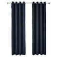 thumbnail image 2 of Frontwalk Blackout Window Curtain Grommet Room Darkening Curtain Thermal Insulated Windows Drapes Plain Solid Color Window Treatments Navy Blue W:52"xL:84", 2 of 3