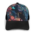 thumbnail image 3 of Naloa Colorful Floral Patterned Horse Adult adjustable Print Baseball Hat, Patchwork curved brim baseball capfor Men and Women, One Size, 3 of 5