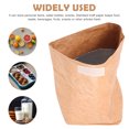 thumbnail image 4 of SEWACC 1Pc Foldable Brown Kraft Paper Bag for Lunch Storage and Snack Holder, 4 of 5