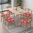 thumbnail image 6 of Red Christmas Snowflake Seat Covers for Dining Room Chairs Set Of 6,Stretch Printed Washable Chair Seat Cover with Elastic Ties and Button,Removable Waterproof Couch Cushion Covers, 6 of 6