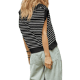 thumbnail image 3 of Summer Sweaters for Women 2025 V Neck Cap Sleeve Tops Sleeveless Clothes Sweater Vest Black XL, 3 of 6