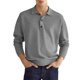 thumbnail image 1 of Top informal para hombre, cuello vuelto, botón frontal, manga larga, transpirable, Top de ajuste informal para hombre para otoño, 1 of 6