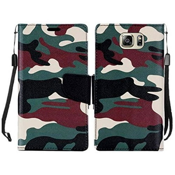 GSA 2-Tone Flip Wallet Case for Samsung Galaxy S7 - Camo/Black