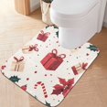 thumbnail image 2 of Yayeee Bath Rug for Bathroom Floor Non Slip Rectangle Fluffy Soft Absorbent Mat, 16"x24", Red Christmas Gift Pattern, 2 of 7