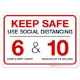 thumbnail image 1 of Keep Safe Use Social Distancing Sign, 10x7 Aluminum, 1 of 8