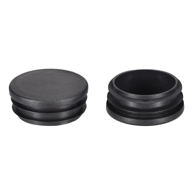 Tapa de extremo de tubo redonda negra de PE de 1.65" para muebles de acero, cubiertas de tubo, inserto de 20 Pcs