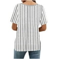 thumbnail image 4 of Fengactive Womens Short Sleeves Crew Neck T Shirts Striped Printed Basic TeeS Casual Vacation Tunic Tops, 4 of 7
