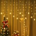 thumbnail image 1 of Cadena de luces LED con forma de copo de nieve para decoración navideña, cortina de luces con forma de copo de nieve, luces impermeables para exteriores para bodas, 1 of 6