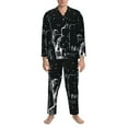 thumbnail image 3 of Susaid New York City1 Print Men's Long Sleeve Pajama Set, Two-Piece Button-Down Loungewear PJs Set, Comfortable Sleepwear for Relaxation-Medium, 3 of 7