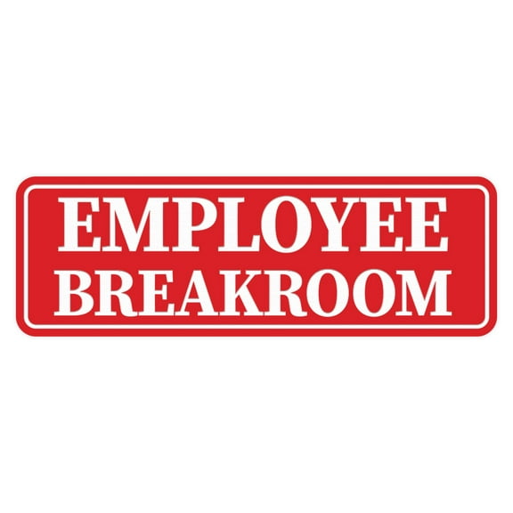 Standard Employee Breakroom Sign (Red) - Large