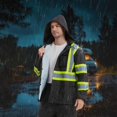 thumbnail image 7 of ProtectX Hi Vis Safety Rain Jacket and Pants, Waterproof Reflective Rain Gear for Farming Fishing Work, Men Women Rain Suit with Inner Mesh Lining and Pockets, Black, 7 of 7