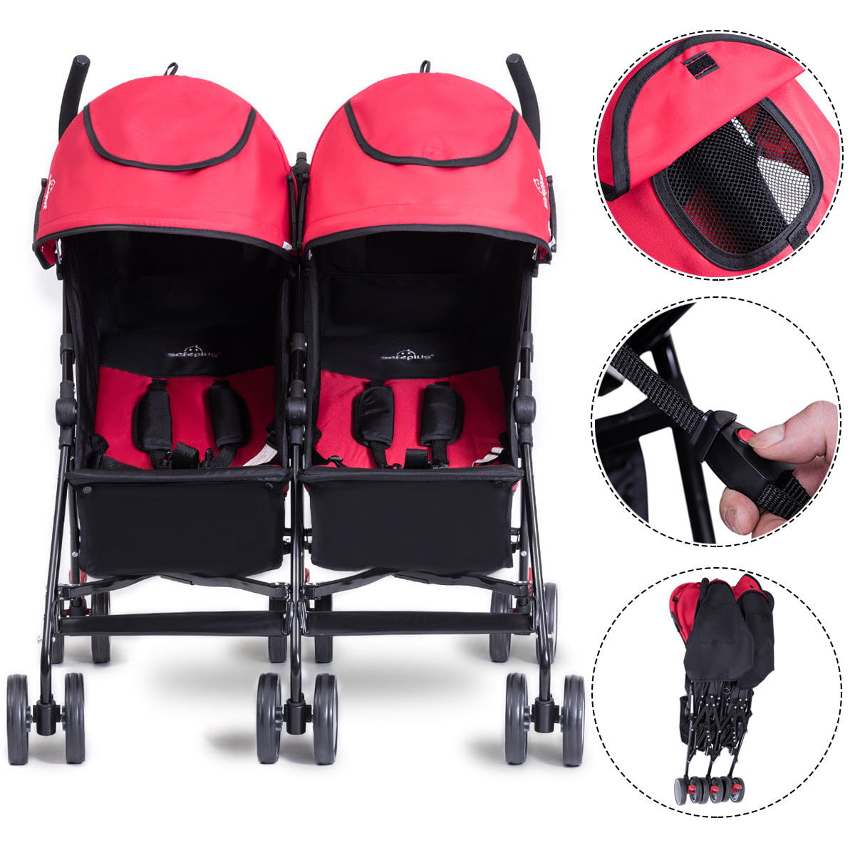 safeplus double stroller