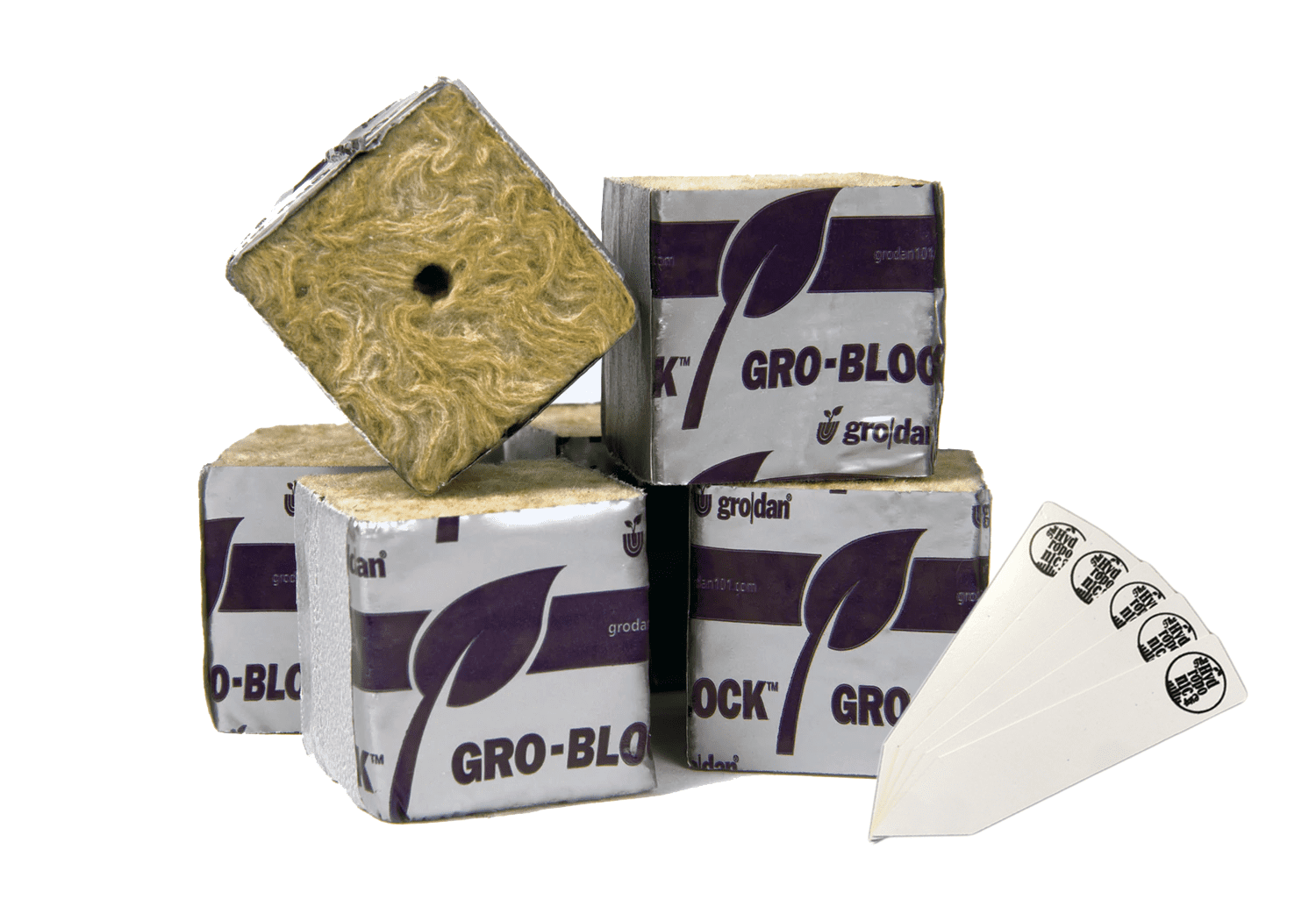 Grodan Rockwool Cubes - 98 Hydrokultur-Stecker Für Saatgutstarter + The Hydroponic City Stakes
