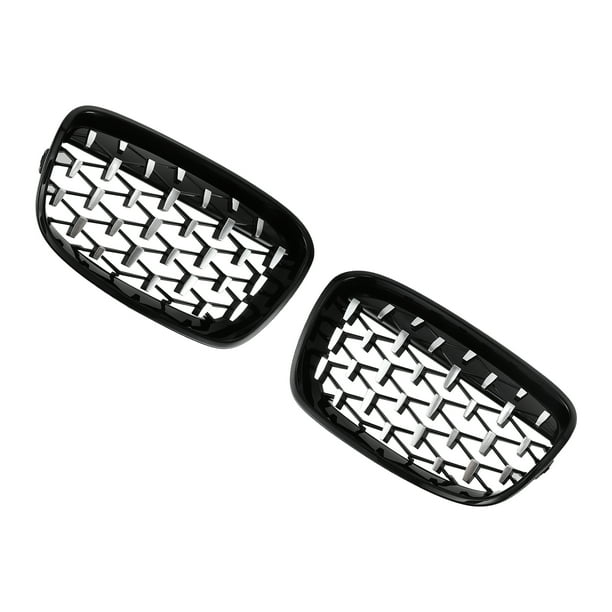Parrilla del parachoques delantero superior No.51137262117 de Unique Bargains para BMW Serie 1 11-14, tono plateado cromado a la mitad, 1 par