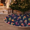 thumbnail image 5 of Xecao Colorful Birds Pattern Christmas Tree Skirt Round Xmas Tree Mat Base Cover for Holiday Home Decorations-30", 5 of 6