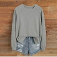 thumbnail image 2 of UFOUND Winter Sweatshirt For Women Tops Casual Raglan Long Sleeve Crew Neck Pullover Casual Solid Color Tops Elegant Outwear, 2 of 8