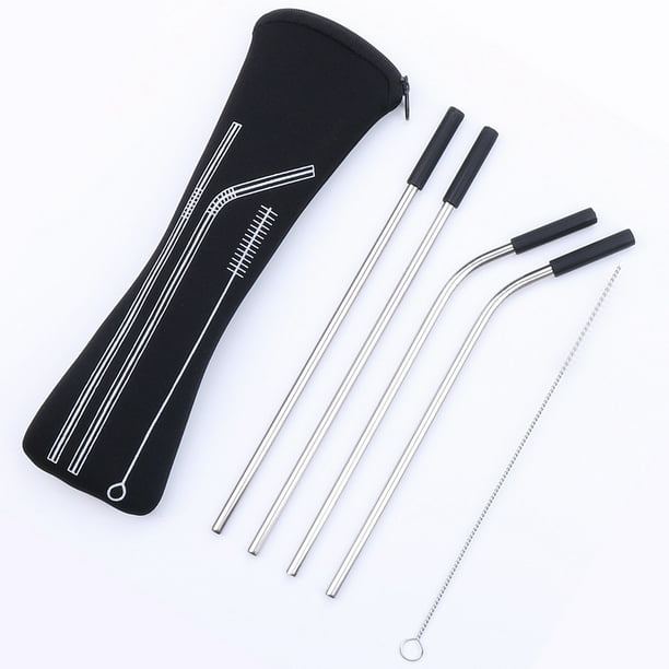 Yuarrent Stainless Steel Straws Reusable Metal Straw Straight Sucking Bendable Tool Tube Kitchen for Camping Hiking Outdoor Cocina y Comedor No.2