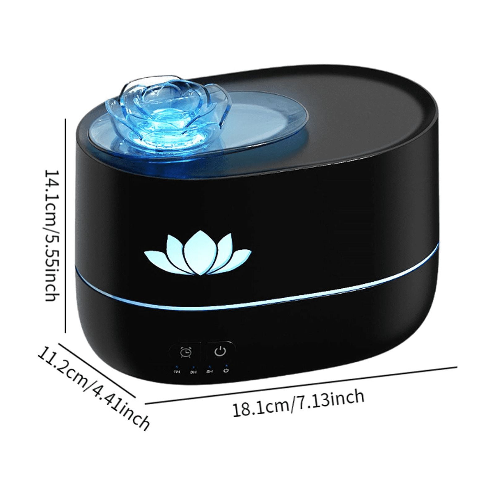 kowaku Essential Oil Diffuser Mini Humidifier Portable Auto Shut Off Colorful Ambient Night Light Aroma Diffuser for Hotel Room Home Black